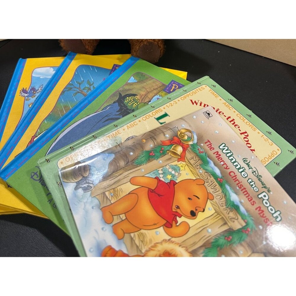 Winnie The Pooh 5 Book Bundle Variety Vintage  Hard and Soft Covers Learn & Fun